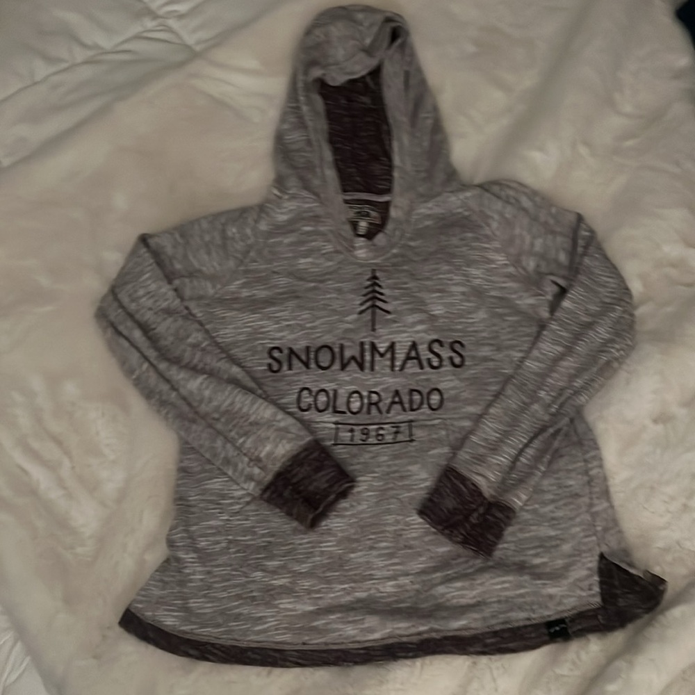 Snow mass Colorado hoodie long sleeve eve shirt purple.